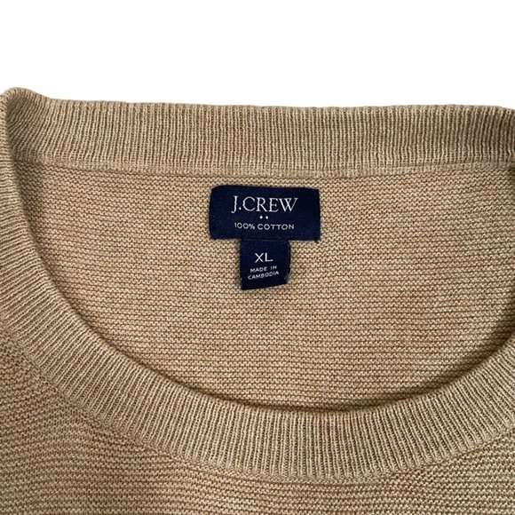 J.Crew Mens Cotton Textured Crewneck Sweater Size XL in Tan - Picture 6 of 9
